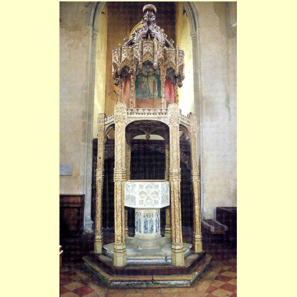 Trunch, font and 15th century canopy